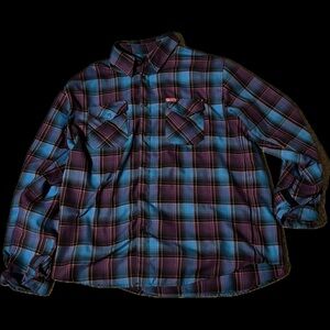 Dixxon XL Matt Hoffman Flannel Shirt in Blue Purple, and Pink